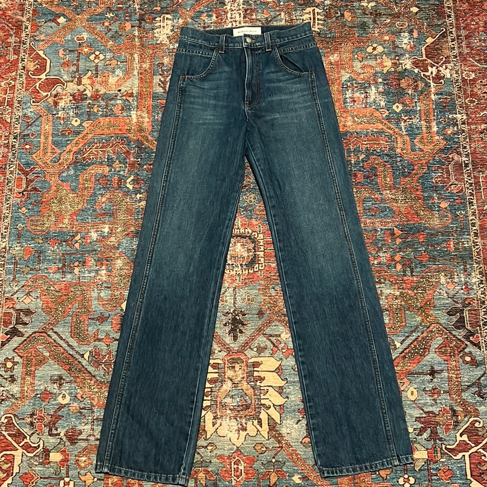Reformation High Rise Straight Leg Denim